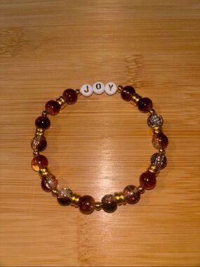 JOY Gold and Amber Beaded Bracelet